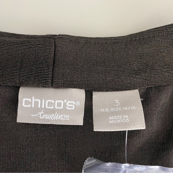 NEW Chicos Travelers Tort Button Jacket Cardigan 3 (XL - 16 / 18) Cocoa Bean - Picture 5 of 9